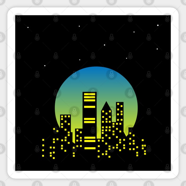 RETRO SUNSET IN THE CITY Sticker by RENAN1989